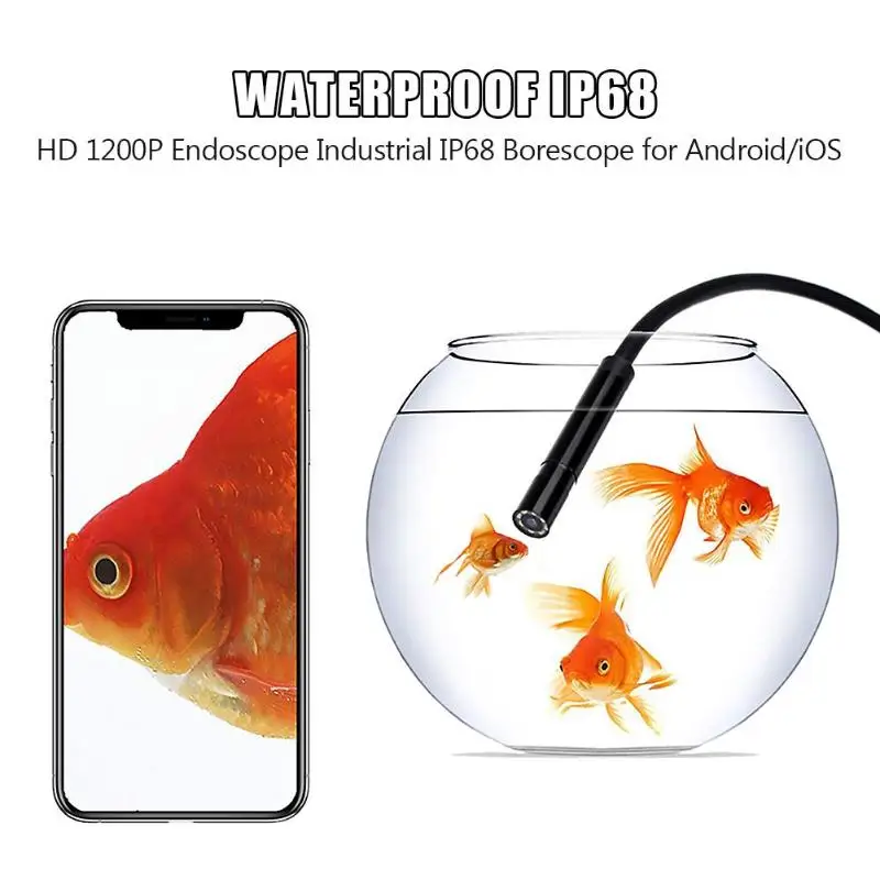 Y12 WiFi 2MP HD 1200P эндоскоп промышленный IP68 бороскоп для Android/iOS