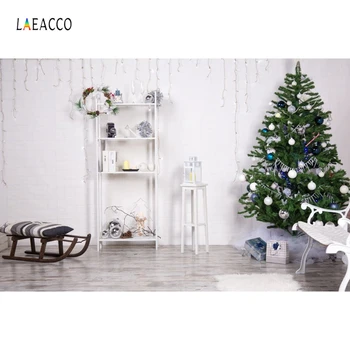 

Laeacco Christmas Tree Fireplace Gift Interior Portrait Photography Backgrounds Custom Photographic Backdrops For Photo Studio
