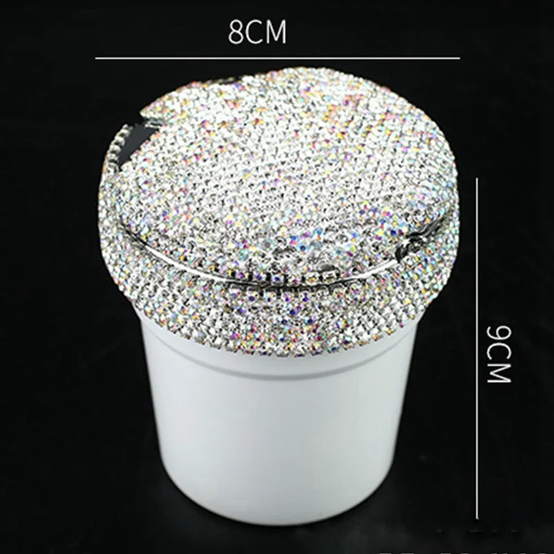 Съемная автомобильная пепельница со светодиодной подсветкой Хрустальный Bling Стразы пепельница для машины пепельница стакан для хранения держатель для девочек/женщин
