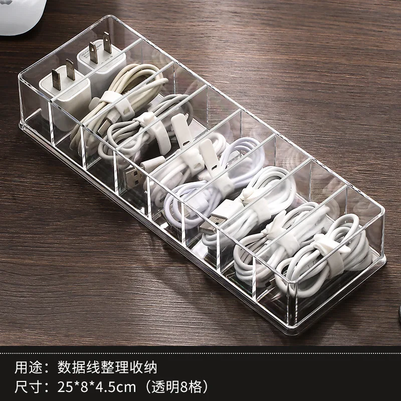 Plastic Transparent Cable Storage Box Power Wire Dustproof Case with Lid Junction Box Power Cord Charging Cable Organizer Bin