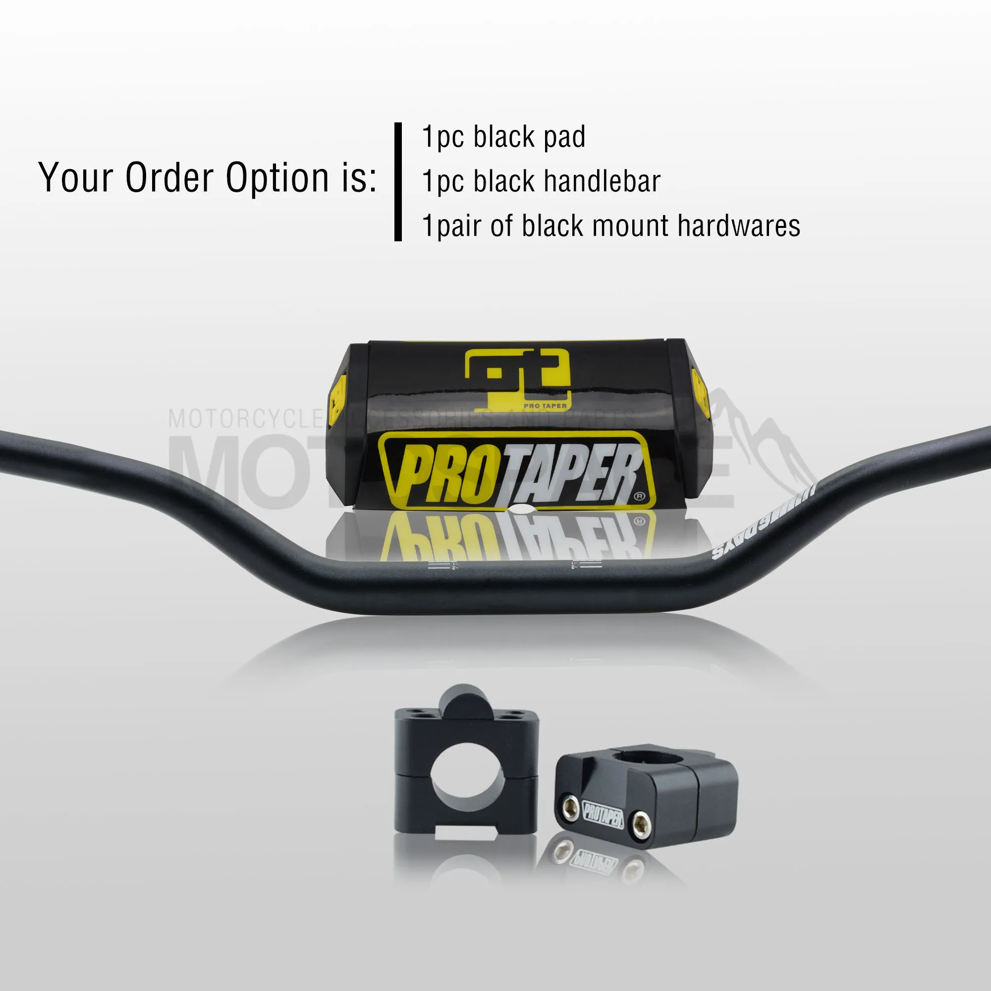 Руль для Pro Taper Pack Bar 1-1/" 6 дней Fatbar Колодки Ручки Pit Pro Racing Dirt Pit Bike мотоцикл с адаптер cnc - Цвет: Black Combo3