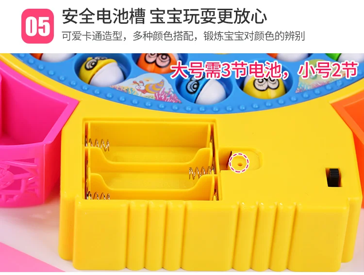 Children Kitten Fishing Toys Suit Non-Magnetic Fishing Rod Baby 3-6 a Year of Age Rotating Parent And Child Interactive Game