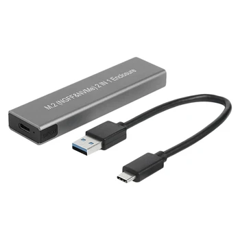 

M.2 Hard Drive Box SATA + NVME 2in1 HDD Enclosure 10Gbps High Speed Transmissin
