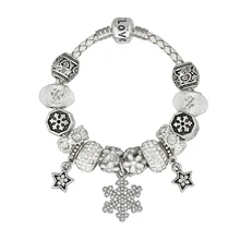 Модные ювелирные браслеты, Diy бисерные браслеты, снежный кулон воловья веревка белый бисерный браслет