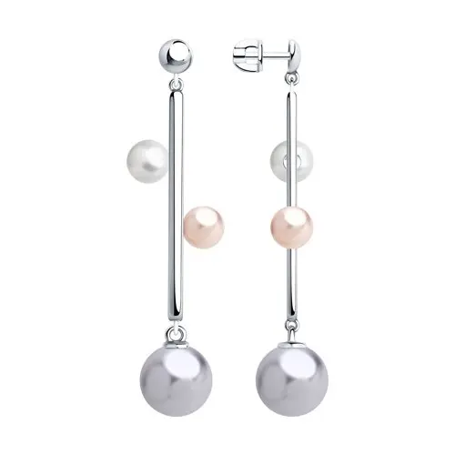 Серьги SOKOLOV из серебра с жемчугом Swarovski