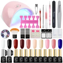 COSCELIA 8 мл Горячая Распродажа 6/10 видов цветов гель лак для ногтей с 36 Вт Светодиодный маникюрный набор с лампой лак для ногтей