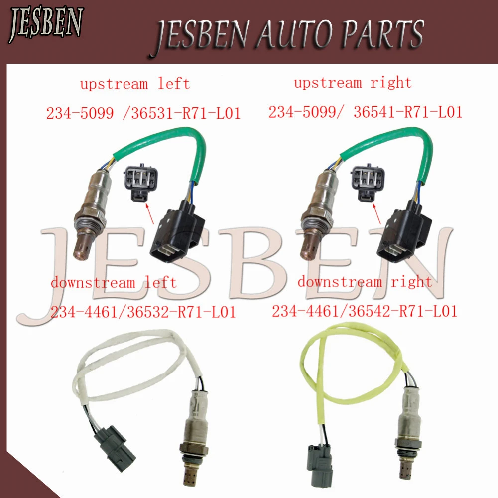 Sonda Lambda y trasera para coche Honda, de oxígeno de 4 piezas, 234 4461, 234 5099, Sensor de O2 para Honda ACCORD 3.5L V6 2008 2009 2010|Sensor de oxígeno del gas de escape| - AliExpress