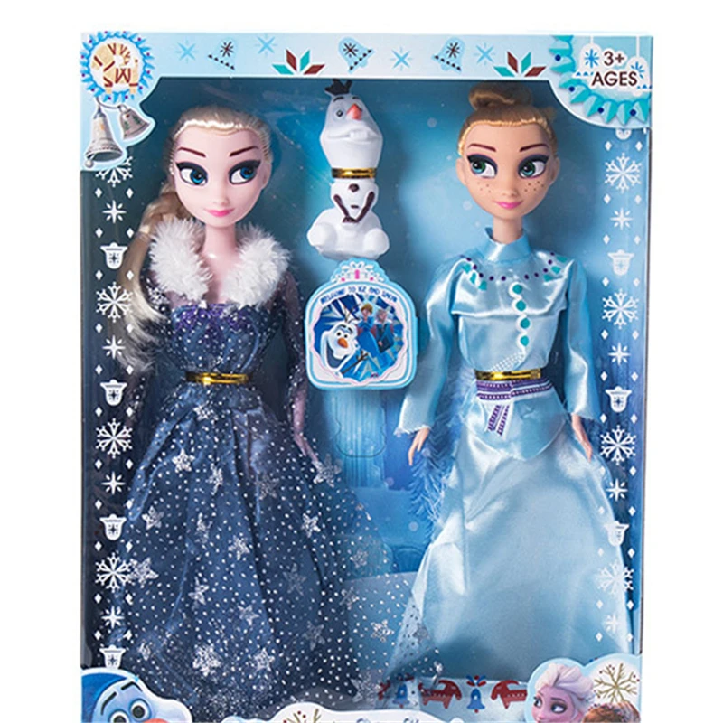 30cm Snow Queen Anna Elsa Doll With Beautiful Costume Movable Joint High Quality Princess Doll Olaf Toys For Girls Gift
