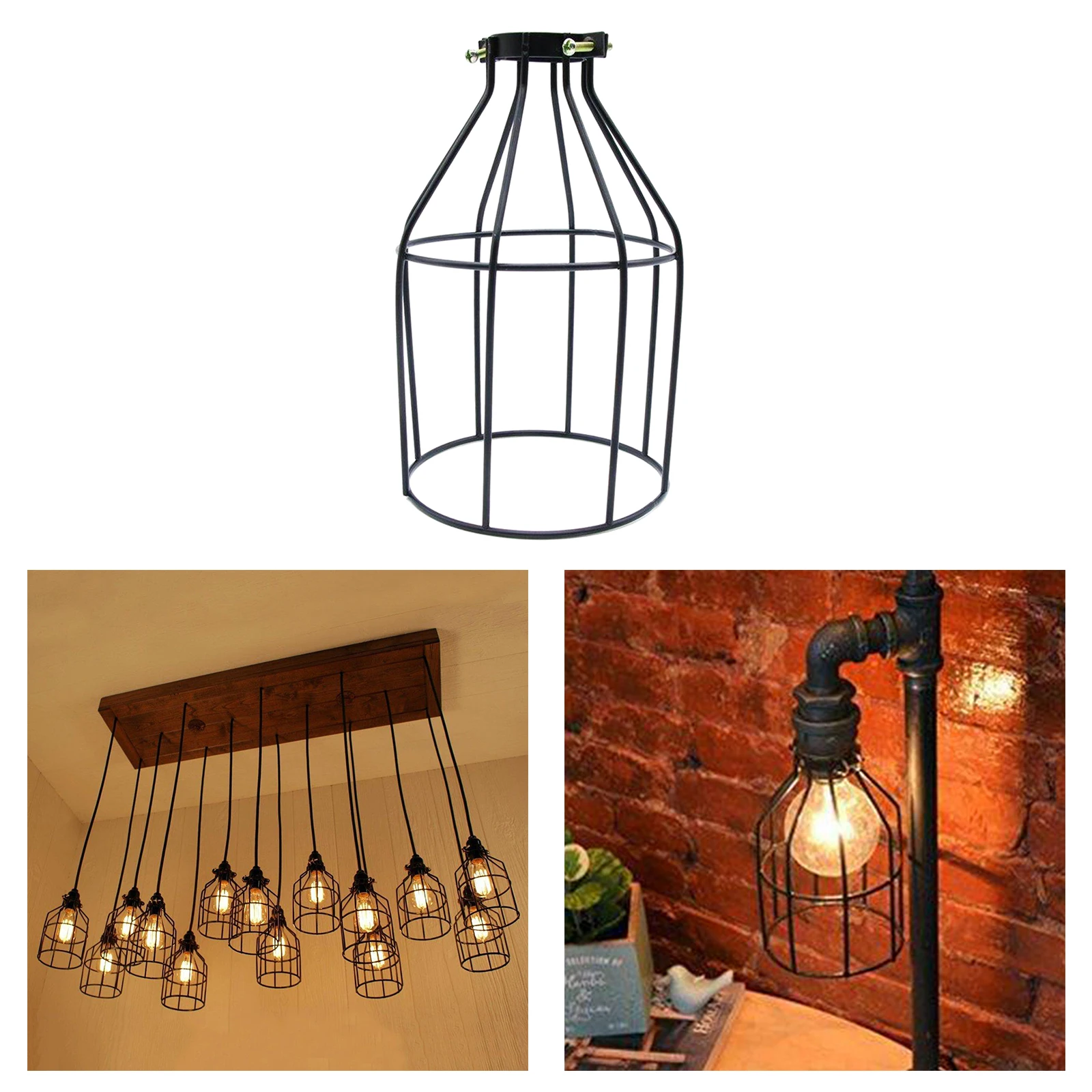 Pendant Light Shade Retro Style Industrial Metal Bird Basket Cage Light Cover