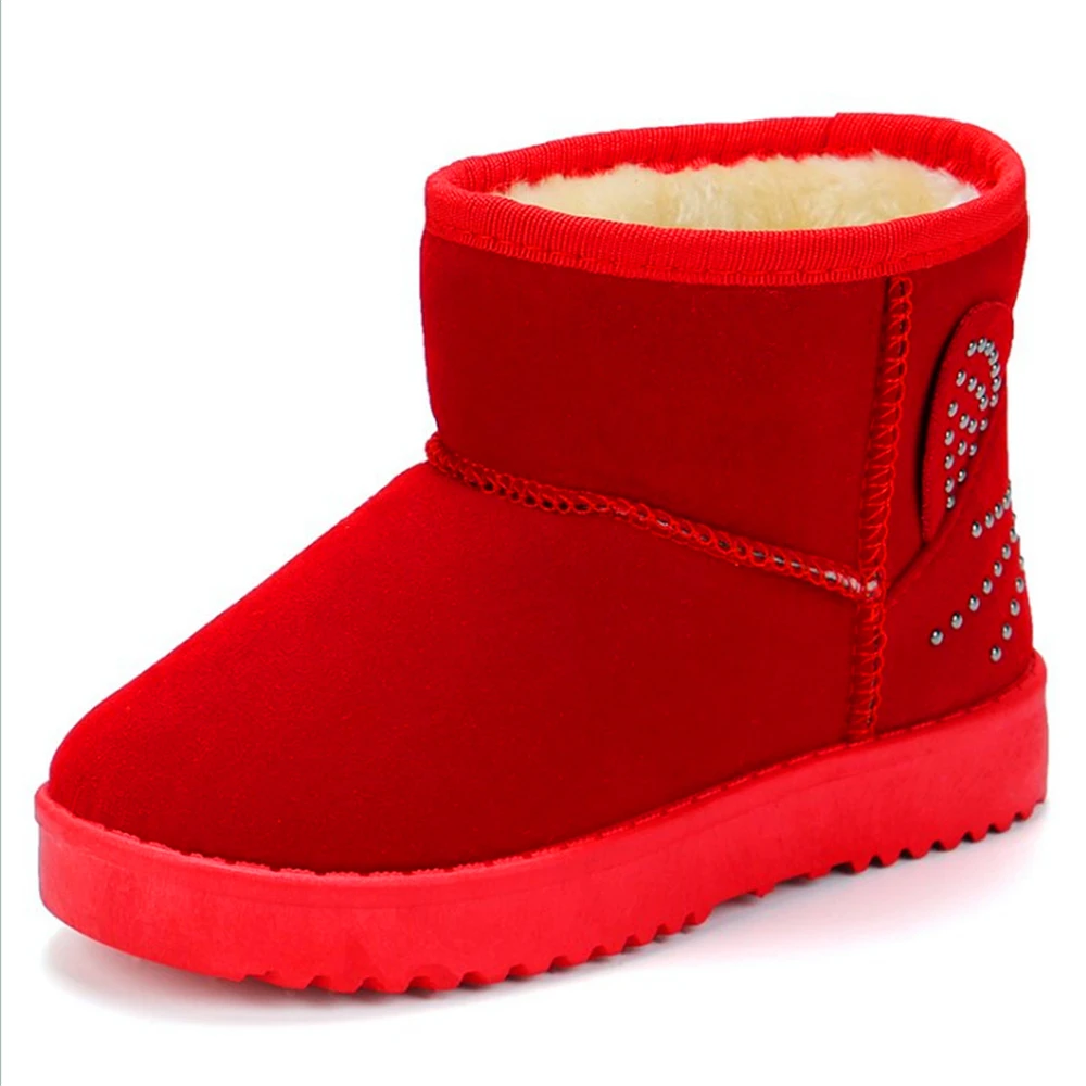 Girls cotton shoes plus velvet winter shoes Ankle boots 3-12 years kids new Korean cute children's winter warm snow boots