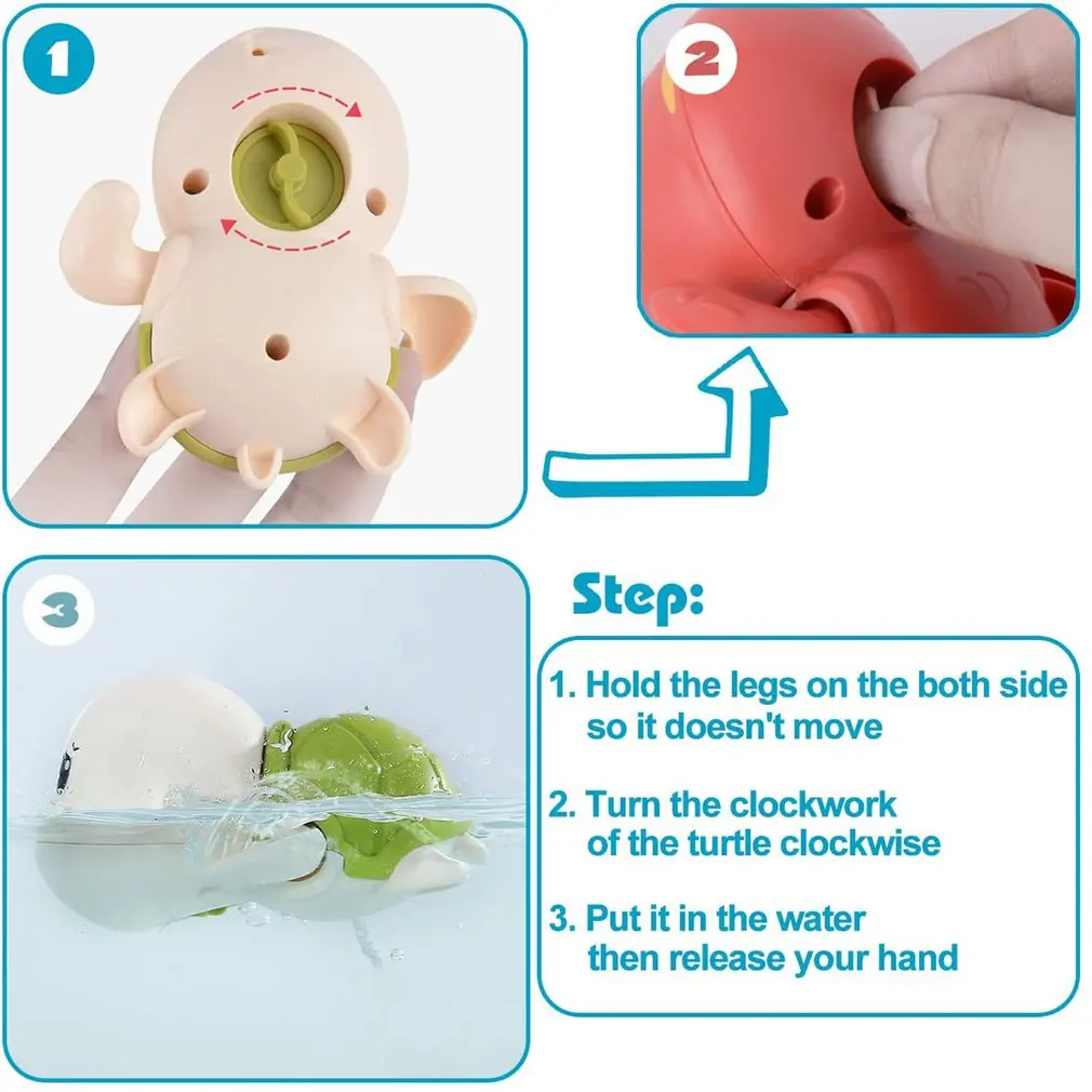 3pcs Bathing Toy Cute Swimming Turtle Bath Toys For Toddlers & Kids Sturdy Bathroom Turtle Bath Toys plush toys for babies