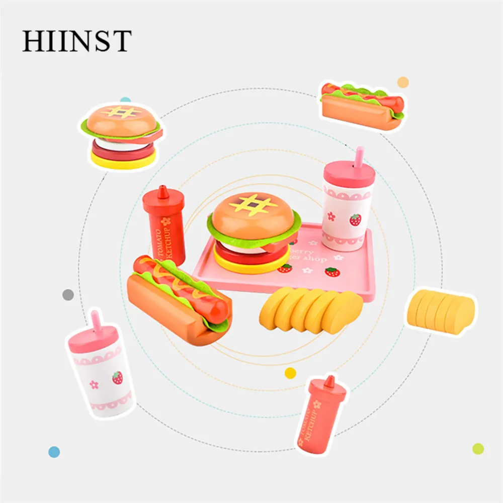 HIINST Simulation кухонная игрушка 6 шт. продукты напитки гамбургер фри лотки посуда столовые приборы Безопасность детей ролевые игрушки