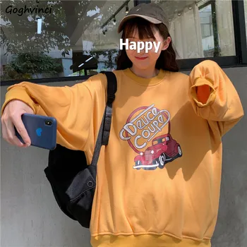 

Hoodies Women Ulzzang Korean Style Harajuku Thin Funny Kawaii Soft Loose Cartoon Printed Pullovers Womens Sweatshirt Chic Casual