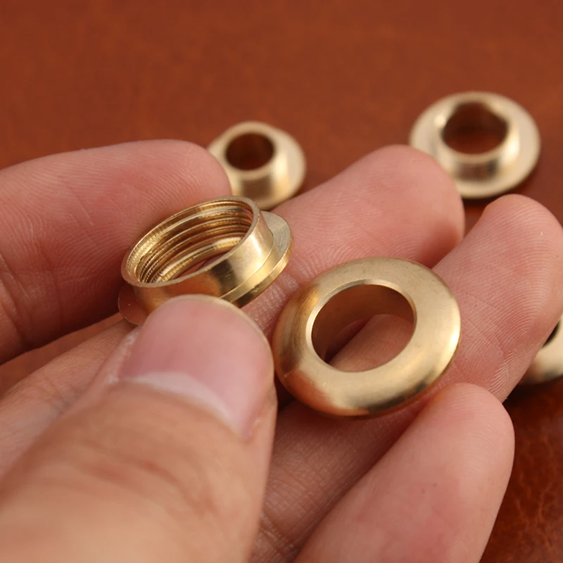 10pcs 20*10mm Brass Gas Hole Grommets Screw Threaded Connection Eyelet Bag Belt Part Hardware Leather Craft Handmade Buckle