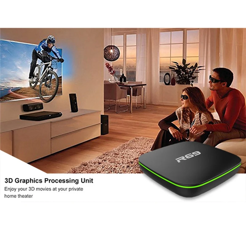 IG-R69 Smart Android 7,1 ТВ приставка 2,4G Wifi H3 четырехъядерный телеприставка 1080P Hd 3D фильм медиаплеер с европейской вилкой