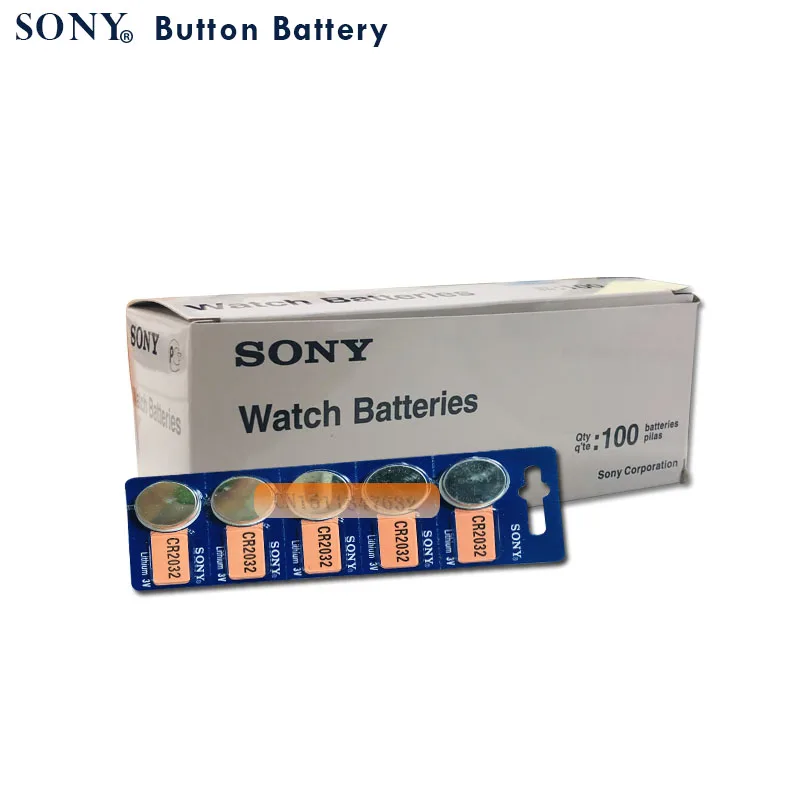 5 шт./лот SONY cr2032 кнопочные батареи 3 в монета литиевая батарея для часов дистанционное управление калькулятор cr2032