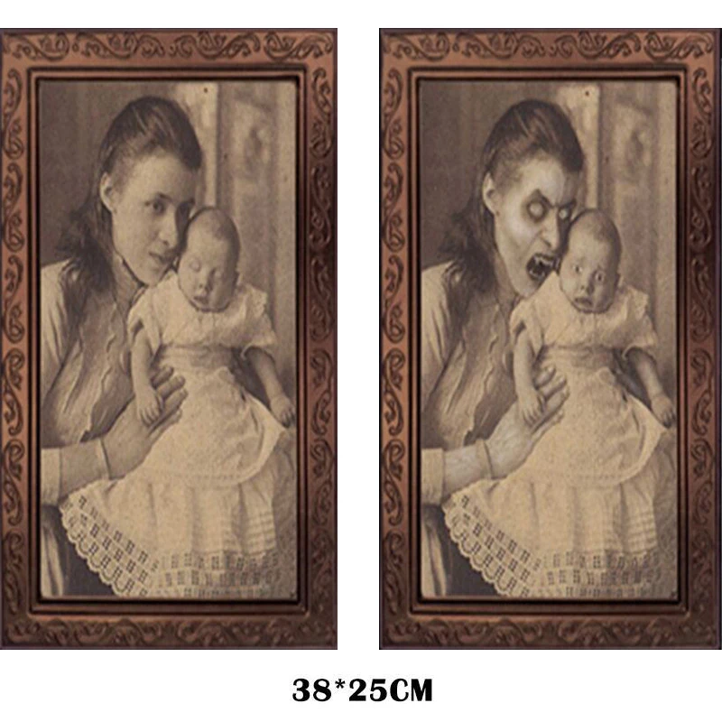 F Мона Лиза Картина маслом призрак фоторамка украшения-ужастики для хеллоуина ремесло девичник вечерние украшения тематическая вечеринка Хэллоуин игрушки - Цвет: F