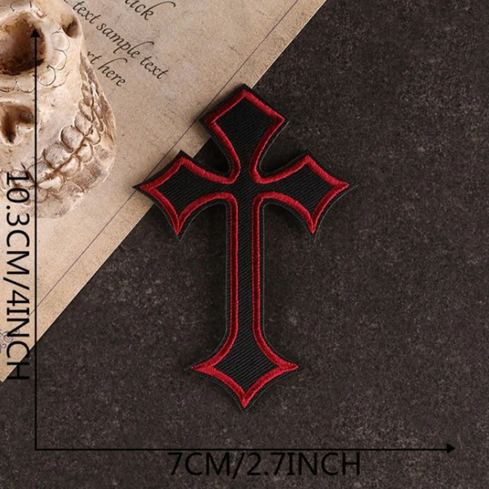 Farbenfroher Jesus Christus Aufbügel-/Aufnähkreuz-Patch, bestickter Kleideraufnäher für Kleidung, Kleidersticker, Kirchenapplikation – Detail 6