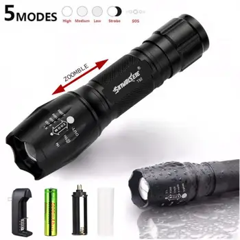 

T6 LED 3500LM Brightness Tactical Flashlight Hunting Torch Lamp Zoomable