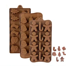 Christmas Chocolate Silicone DIY Cartoon The Latest Version Christmas Tree Santa Claus Christmas Gift  Mould Kitchen Accessorie