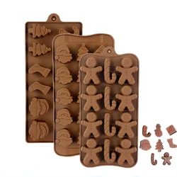 Christmas Chocolate Silicone DIY Cartoon The Latest Version Christmas Tree Santa Claus Christmas Gift  Mould Kitchen Accessorie