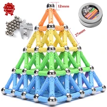 Magnetic Bars And Balls Neutral Metal 36 Rods 27 Balls Construction Sets Puzzle Stacking Game Sculpture Desk Toys Hot!