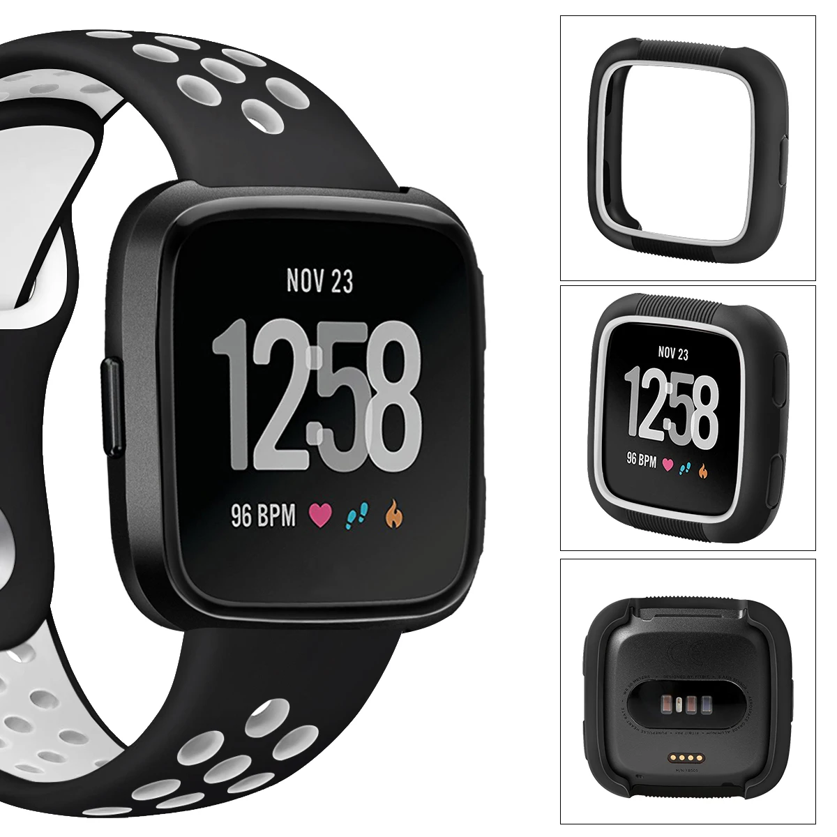 Ремешок для Fitbit часы Versa ремешок+ Shookproof TPU чехол ремешок для часов Браслет для Fitbit часы Versa аксессуары - Цвет: white