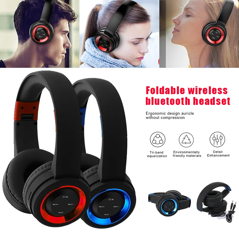 Wireless Bluetooth Headset Head mounted Folding Noise Cancelling Over Ear UY8
