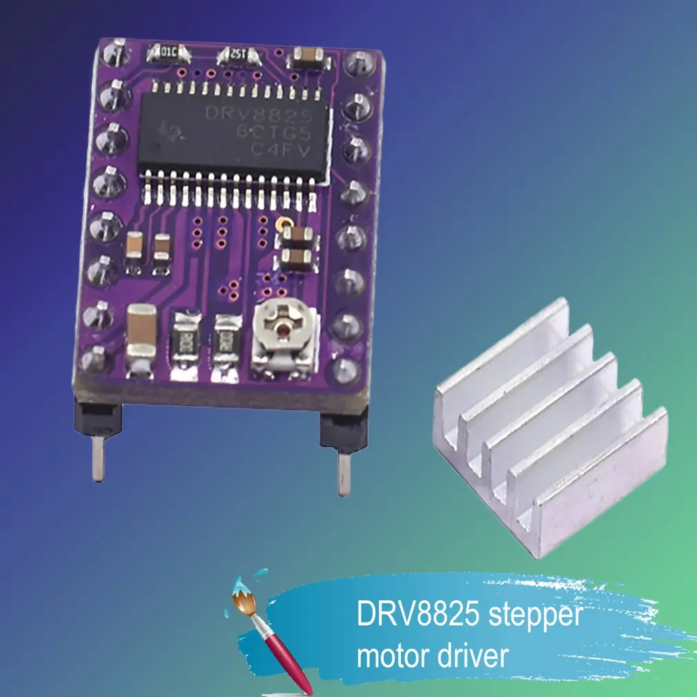 DRV8825 Драйвер шагового двигателя бесшумный драйвер StepStick Ramps 1,4 Reprap 4 PCB модуль с радиатором 3D pinter Часть Аксессуары