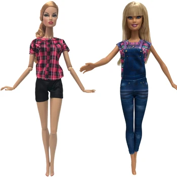 

NK 2 Pcs/Set Doll Dress Fashion Outfit Daily Casual Wear Skirt For Barbie Doll Accessories Baby Toy Girls' Gift 01P 2X