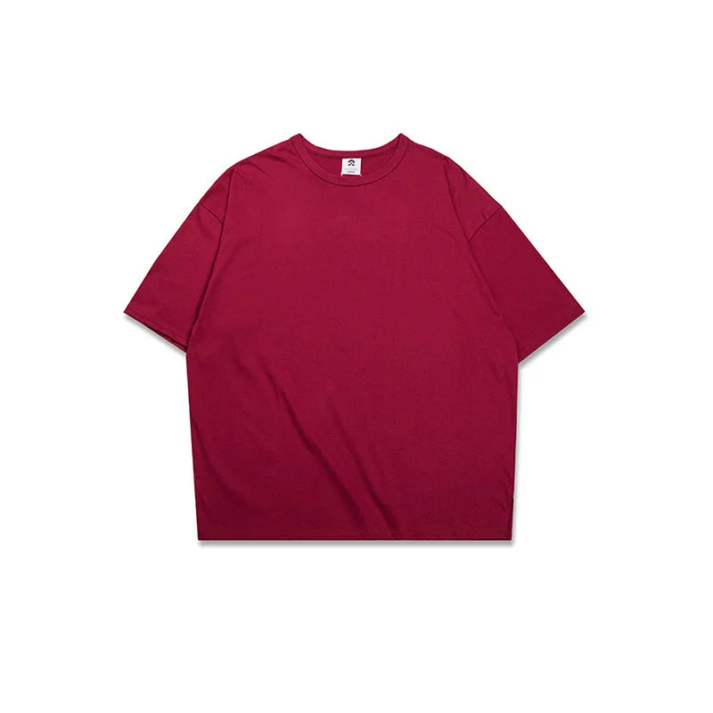 Бургундия Футболка большого размера для мужчин Kanye West S-XXL модные простые футболки с коротким рукавом мужские свободные черные мужские футболки Harajuku Мужская футболка s - Цвет: Бургундия