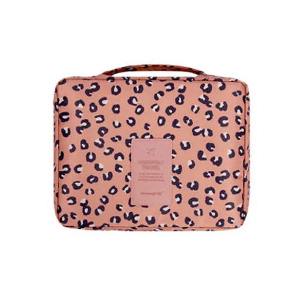 Multifunction Travel Cosmetic Bag Women Makeup Bags Toiletries Organizer Waterproof Female Storage Make Up Cases Wholesale - Цвет: Pink leopard