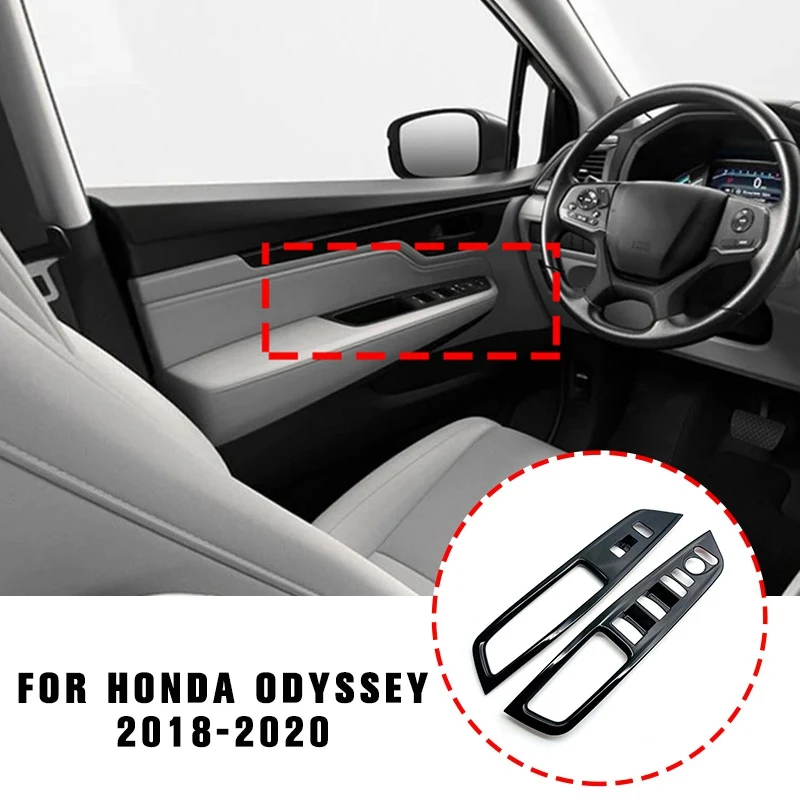 Pcmos перед окном стекло переключатель Крышка для- Honda Odyssey черный глянец Боковая дверь внутренняя ручка панель Крышка отделка наклейки - Название цвета: 05