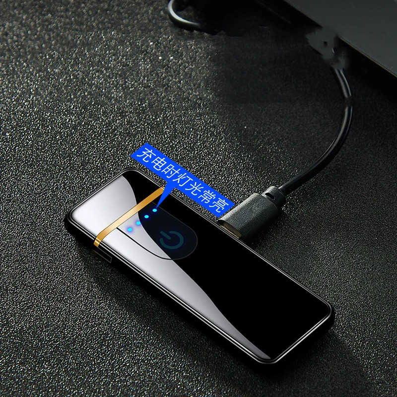 Ветрозащитная USB-зажигалка с датчиком отпечатков пальцев Электронная зажигалка