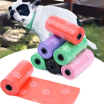 

15 Pieces / Roll Degradable Pet Waste Poop Bags Dog Cat Clean Up Refill Garbage Bag Bags Outdoor Home Clean Refill Garbage Bag