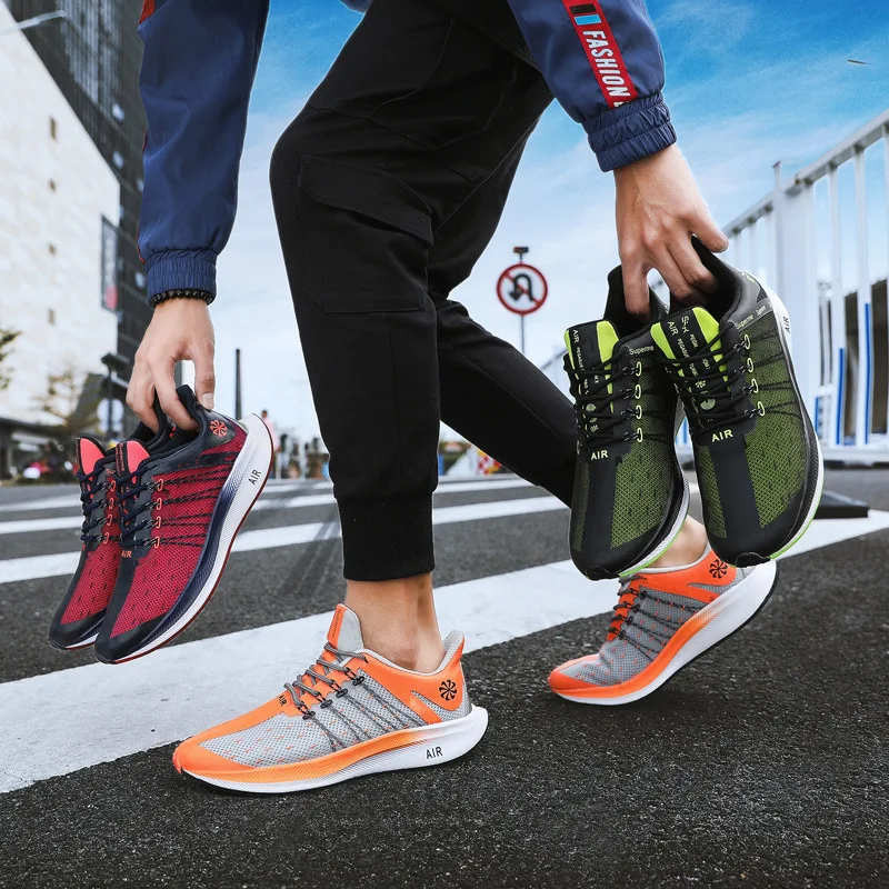 Уличная Осенняя оранжевая зеленая беговая Обувь Flyknit Lunar, мужская спортивная обувь для марафона, дышащая беговая Обувь, светильник для бега, мужские кроссовки