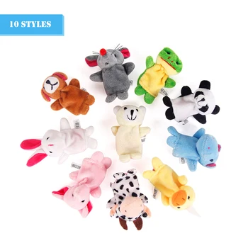 

10pcs/set Cartoon Animal Finger Puppet Finger Family Baby Plush Toys Children Lovely Kids Plush Toys for Baby Favor Dolls Toy