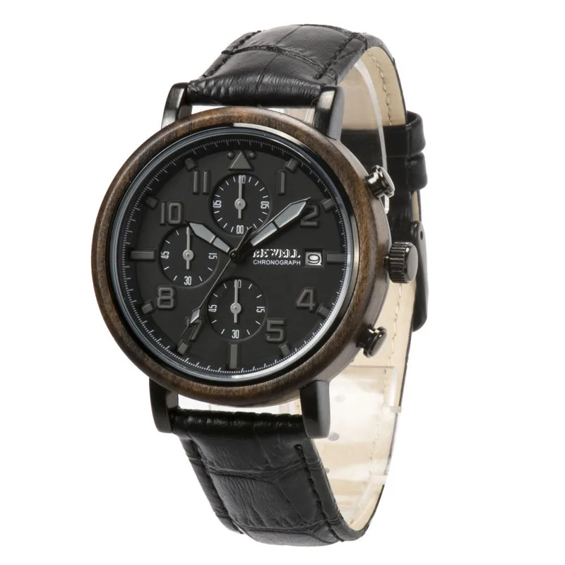 

2019 Promotion High-end Watch Customization Factory New Men's Wooden Quartz Leather Belt Fashion Waterproof