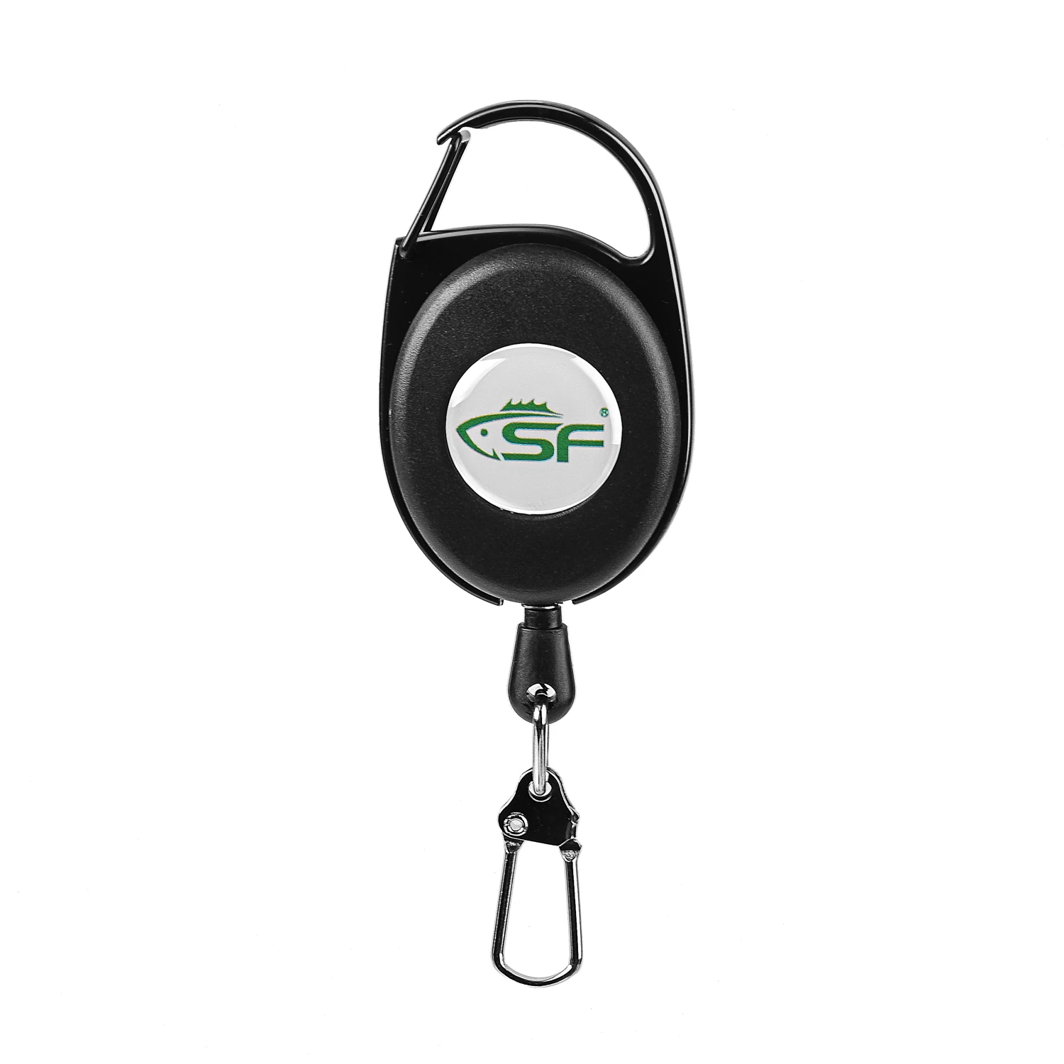 SF Fly Fishing Tool Zinger Retractor Tool Carabiner clip Nylon Cord 60CM Black