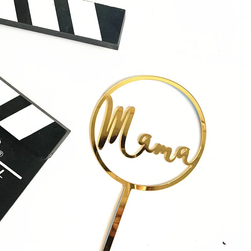 INS New Mama Mother's Day Acrylic Cake Topper Gold Mum Birthday Cake Topper Mother's Day Birthday Party Decorations cake topper cake toppers