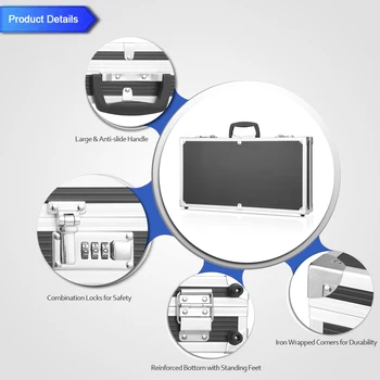 

iKayaa Aluminum Framed Hard Locking for Pistol Gun Case Pistol Storage Handgun Revolver Carry Storage Box Hunting Accessories