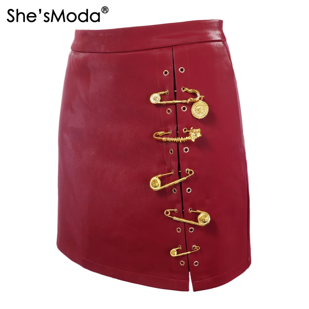 She'sModa новые женские вечерние мини-юбки-карандаш из искусственной кожи
