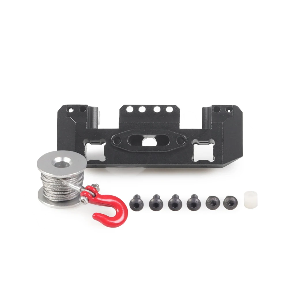 Aluminum Black TRX4 CNC алюминий Многофункциональный передний бампер крепление серволебедка латунь Крепление для 1/10 RC Гусеничный Traxxas TRX-4 Запчасти для обновления - Цвет: Aluminum Black
