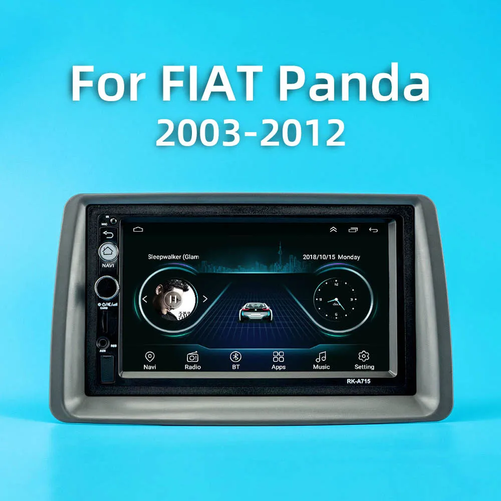 2 Din Android for FIAT Panda 2003-2012 7&quot Car Radio Multimedia Player Head Unit with Frame Wifi GPS Navigation Stereo Autoradio |