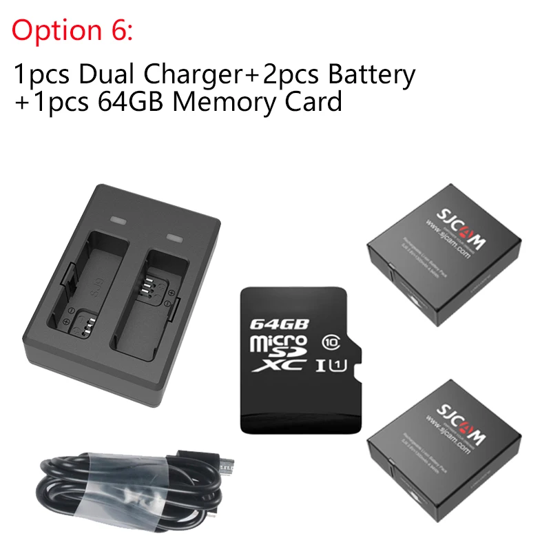 SJCAM SJ9 серии Аксессуары двойное зарядное устройство 1300mAh литий-ионная батарея водонепроницаемый чехол Коробка для SJ9 Strike/sj9 Max 4K экшн-камеры - Цвет: Option 6