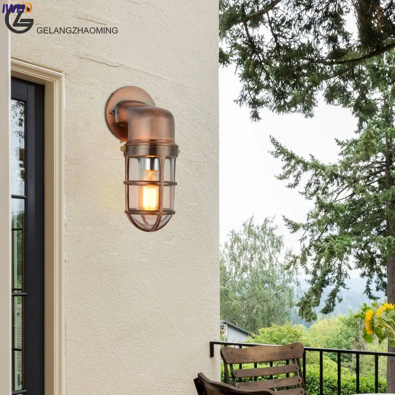 IWHD алюминиевый наружный настенный светильник светодиодный лестничный балкон садовый водонепроницаемый настенный светильник Наружное освещение buitenverlichting buitenlamp