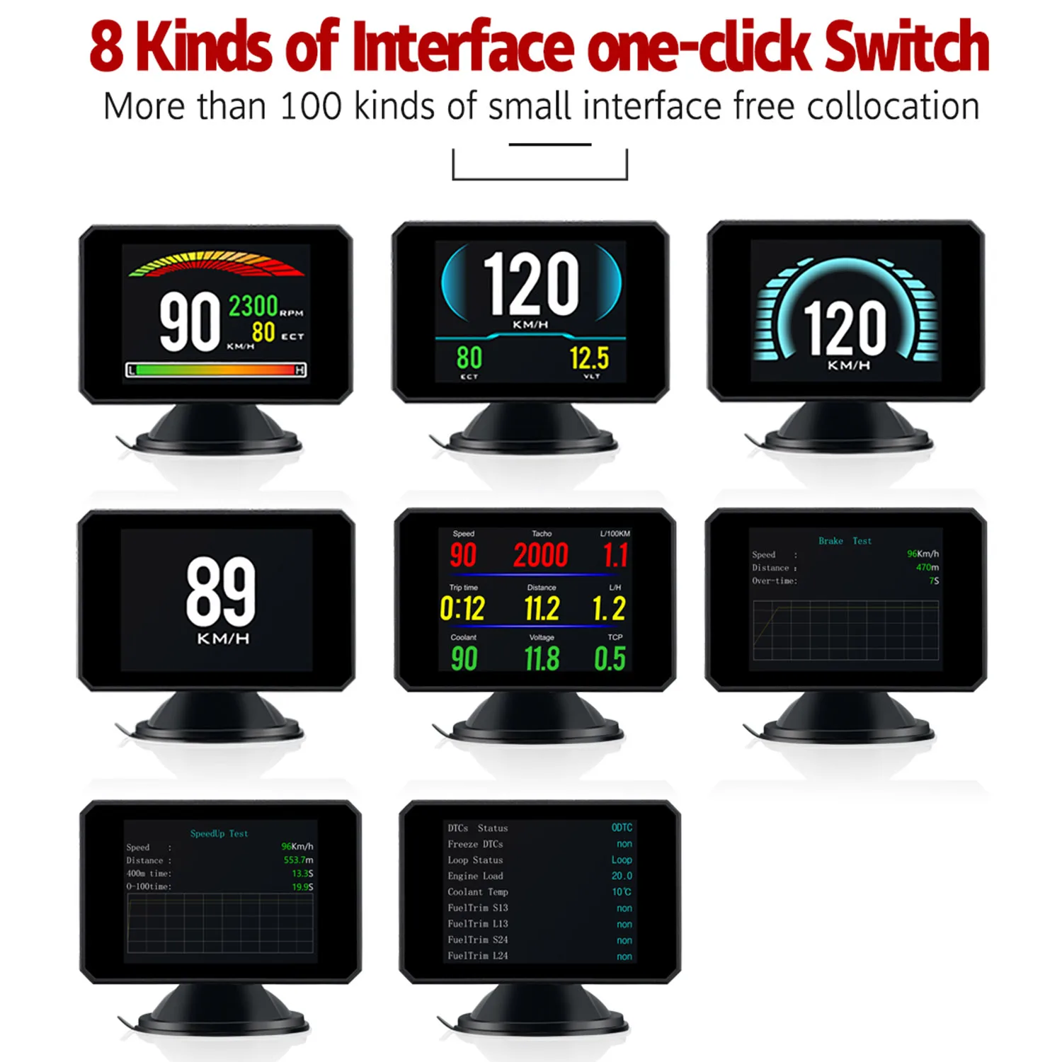 P16 дисплей OBD Smart HUD Автоматический цифровой измеритель OBD2 порт Предупреждение лобовое стекло сигнализация