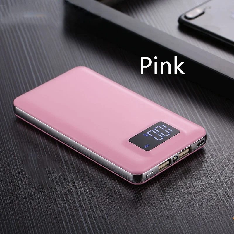 Xiao mi портативное зарядное устройство 30000mah power Bank Dual-USB PoverBank Внешняя батарея быстрая для Xiaomi mi IPhone светодиодный светильник ing - Color: Pink