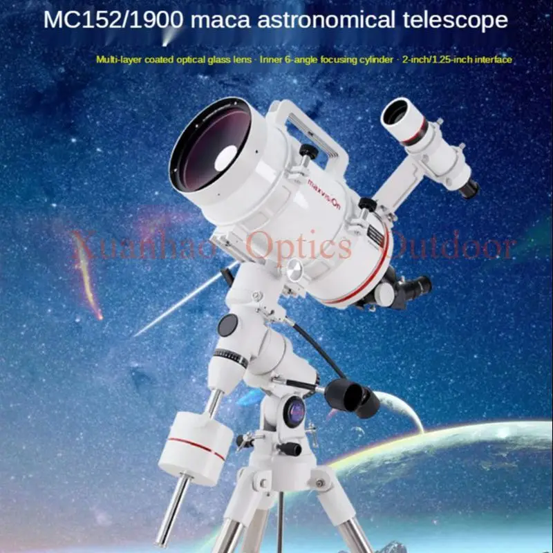 

Maxvision 152 Maca 150/1900 astronomical telescope deep space stargazing exos-1 equatorial mount 1.5 inch stainless steel tripod
