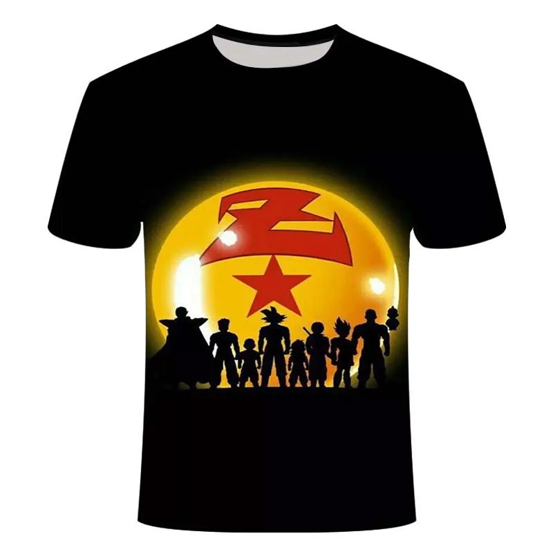 

New Dragon Ball Boy 3D Printing T-shirt Short Sleeve Round Neck Shirt Unisex Summer Dragon Ball Z Children's Small Size